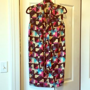 RACHEL by Rachel Roy tie neck jigsaw dress